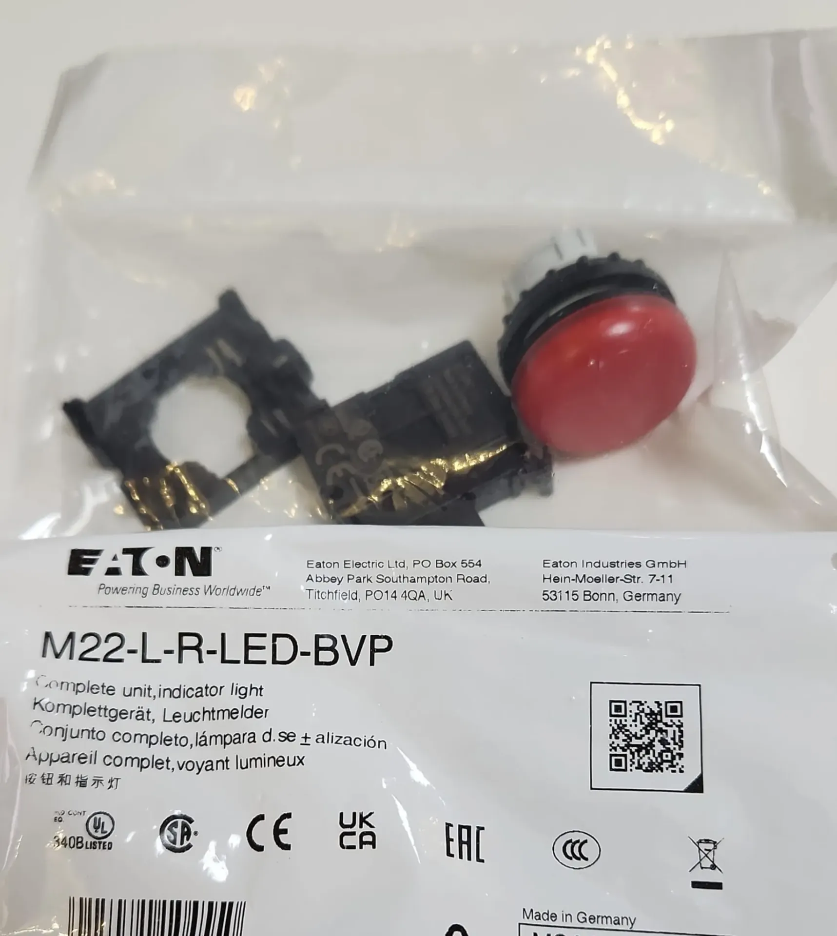 M22-L-R-LED-BVP, Indicator Unit
